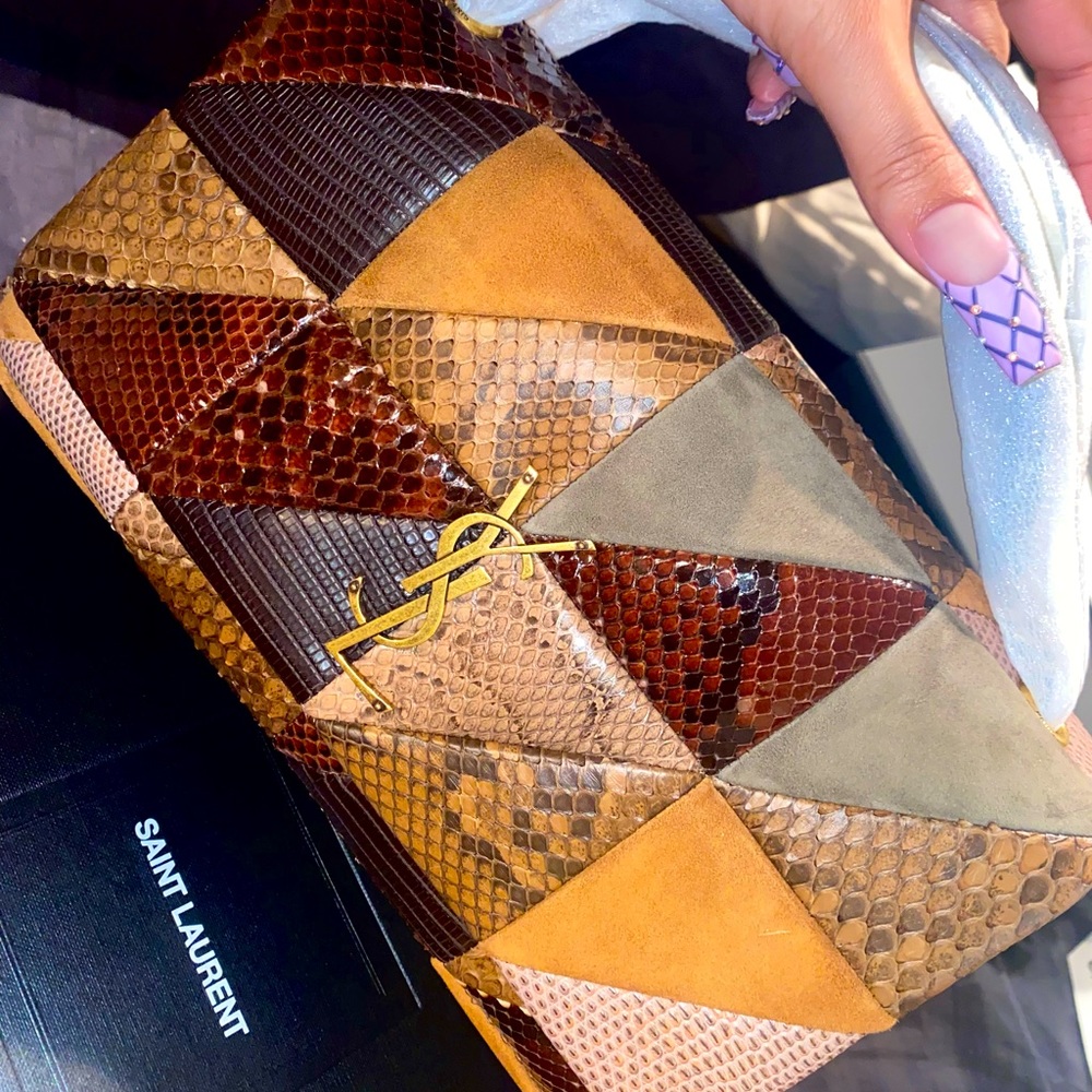 Saint Laurent Monogram Kate Python Multi colored Cross Body Bag - limited to 10
